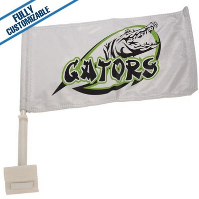 Full Color Car Flag w/Pole (16" x 10.5")