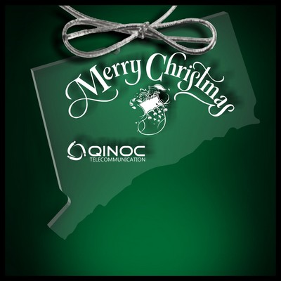 Connecticut Budget Ornament in Clear Acrylic