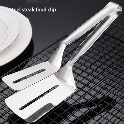 Stainless Steel Steak Flipping Clip Double Sided Spatula Tongs