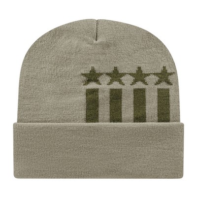 Cap America® USA Made Stars & Stripes Knit Cap