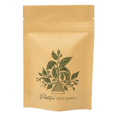 One Color Stand Up Kraft Barrier Pouch (4"W x 6"H x 2"D)