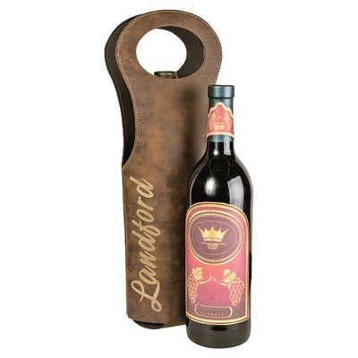 Laser Engraved Leatherette Wine Bag