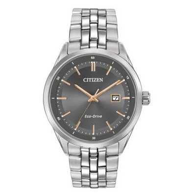 Citizen® Men's Corso Eco-Drive® Watch w/Rose Gold-Tone Accents & Grey Dial
