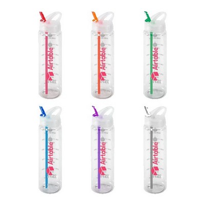 Water Bottle with Flip Up Spout & Hydration Mark - 32 Oz.
