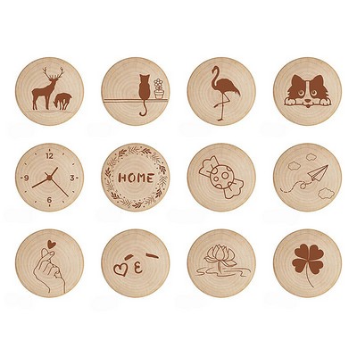 Round Magnetic Wooden Refrigerator Magnet With Bottle Opener