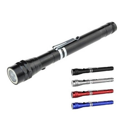 3 LED Telescopic Aluminum Flashlight With Magnet