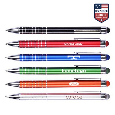 Aluminum Ballpoint Pen W/Color Matching Stylus