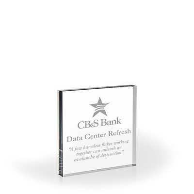 Block Acrylic Paperweight Award - Engraved