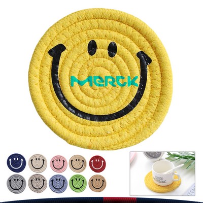 Smiling Face Woven Mat