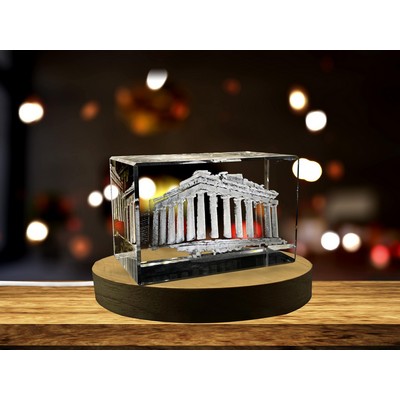 Recognition Acropolis 3D Engraved Crystal Trophy Award