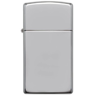 Genuine Slim Zippo windproof lighter - High Polish Chrome
