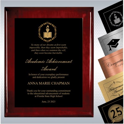 Rosewood Piano Plaque Academic Achievement Gift (10.5" X 13")
