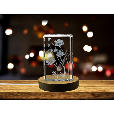 Cosmos 3D Engraved Crystal Trophy Award - Gift for Home & Garden