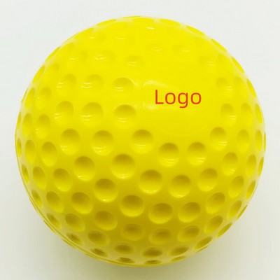 Yellow Dimpled Pitching Machine Ball