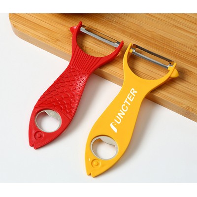 Fish Shaped 2" 1 Fruit Peeler with Bottle Opener Sharp Blade Kitchen Tool
