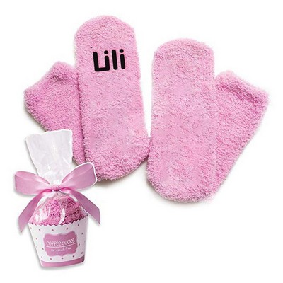 Pink Customized Plush Coral Socks