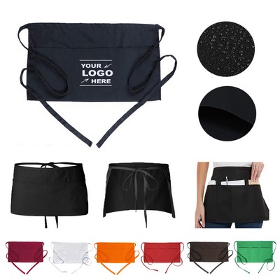 Unisex Waist Apron w/3 Pockets