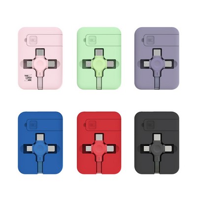 3-in-1 Stretchable Aluminum USB Charger w/Phone Stand