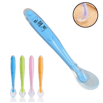 Soft Flexible Silicone Baby Feeding Spoon for Teething Relief and Self-Feeding