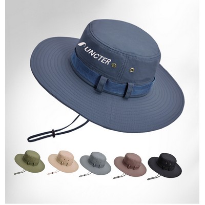 Unisex Summer Wide Brim Bucket Hat Foldable Fishing Hat