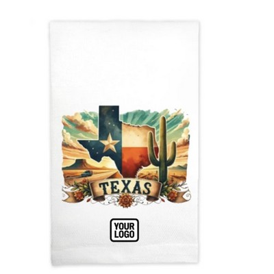 Texas Theme Kitchen Towel w/Logo