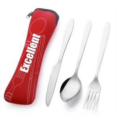 3" 1 Stainless Steel Knife Spoon Fork Set Tableware