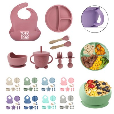 8 Piece Silicone Baby Feeding Set