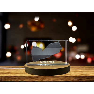 Yemen 3D Engraved Crystal Award for Cultural Elegance & Decor