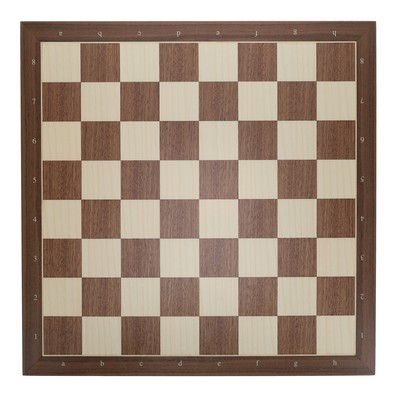 Walnut and Sycamore Wooden Chess Board with Algebraic Notation - 19.75"