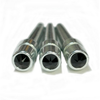 Chrome Cribbage Pegs with Swarovski Austrian Crystals - Set of 3 - Jet Black