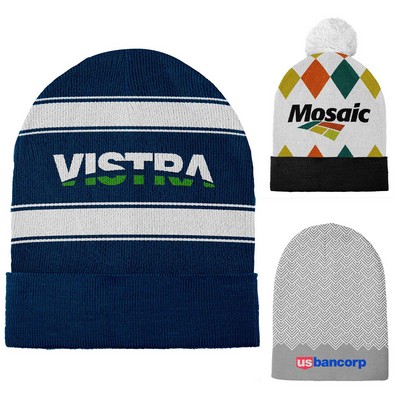 Adult Jacquard Beanie (10-12 Week Ocean)