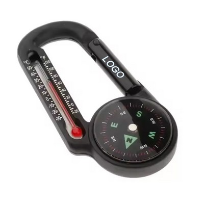 3" 1 Mini Compass Carabiner Clip