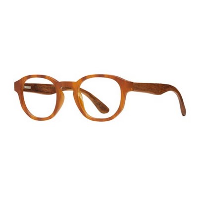 Sunset Eco-Sustainable Matte Rust Marble/Wood Reading Glasses