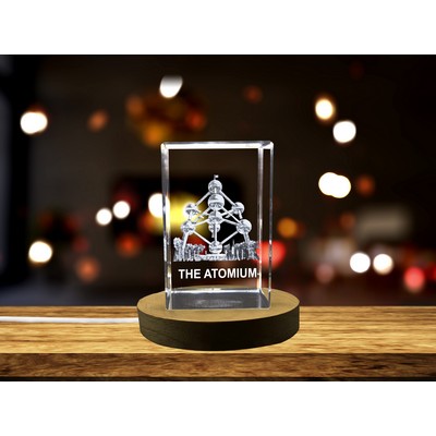Atomium 3D Engraved Crystal Trophy Award - Exquisite Architectural Masterpiece