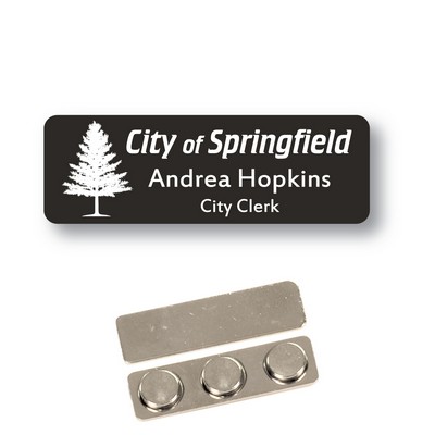 Name Badge -Black Plastic - 1X3 Laser Engrave To White