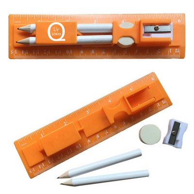 6.30" Plastic Ruler Stationery Kit