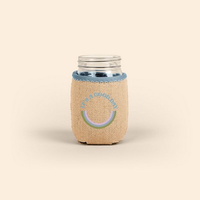 Jar Kaddy - Burlap w/Bias Trim