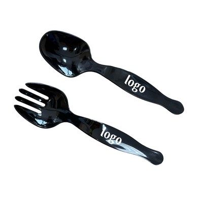 Disposable Plastic Serving Spoon or Fork for Desserts or Pasta With Long Handle