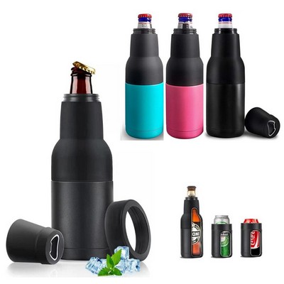 12oz 3-in-1 Beer Can Cooler Holder w/ Built-in Opener
