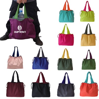 Reusable drawstring shopping bag