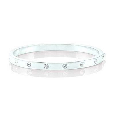 kate spade new york Set In Stone Metal Stone Hinged Bangle - Clear/Silver