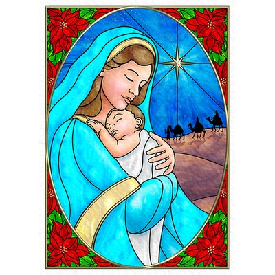 Stained Glass Madonna and Child