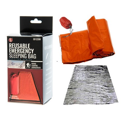 84" x 36" Orange Heavy Duty Emergency Aluminized PE Sleeping Bag