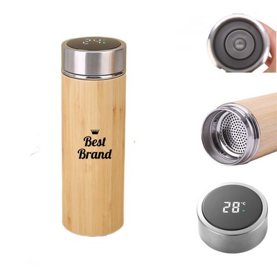 16 OZ Intelligent Bamboo Tumbler with Strainer