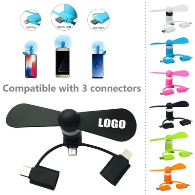 3" 1 Mini Fan For Cell Phone
