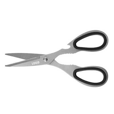 Rubber Ring Handle Scissors w/Bottle Opener