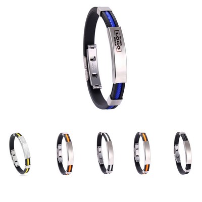 Diy Engraved Bracelet Men'S Titanium Steel