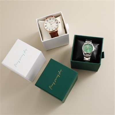 3" Watch Box Single Watch Gift Box with Pillow Cardboard Drawer Packaging Box