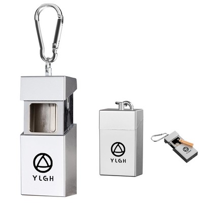 Rectangle Portable Ashtray With Keychain