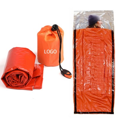 Outdoor PE Aluminum Film Emergency Sleeping Bag With Whistle